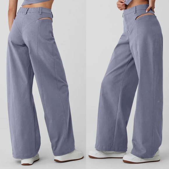 Alo Yoga High Waist Risk Taker Thouser in Color Fog Size XSmall - Picture 2 of 11